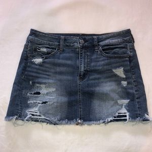 American eagle cutoff ripped jean skirt